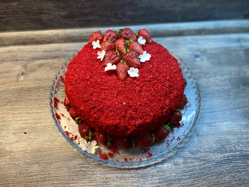 Рецепт торта "Красный бархат". Шаг 8